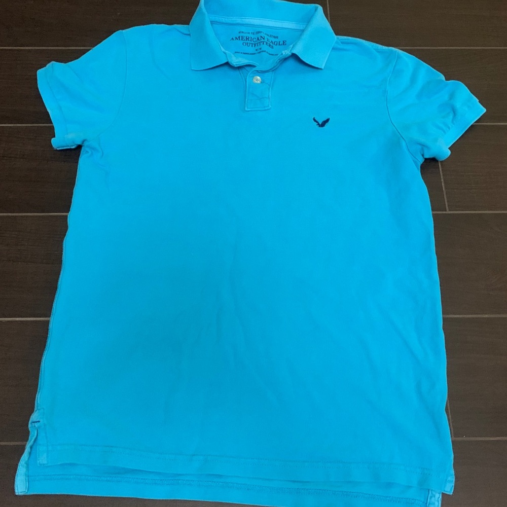 American Eagle Medium Athletic Fit Blue Polo Shirt